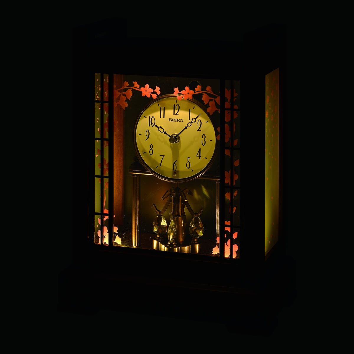seiko quartz wooden mantel clock
