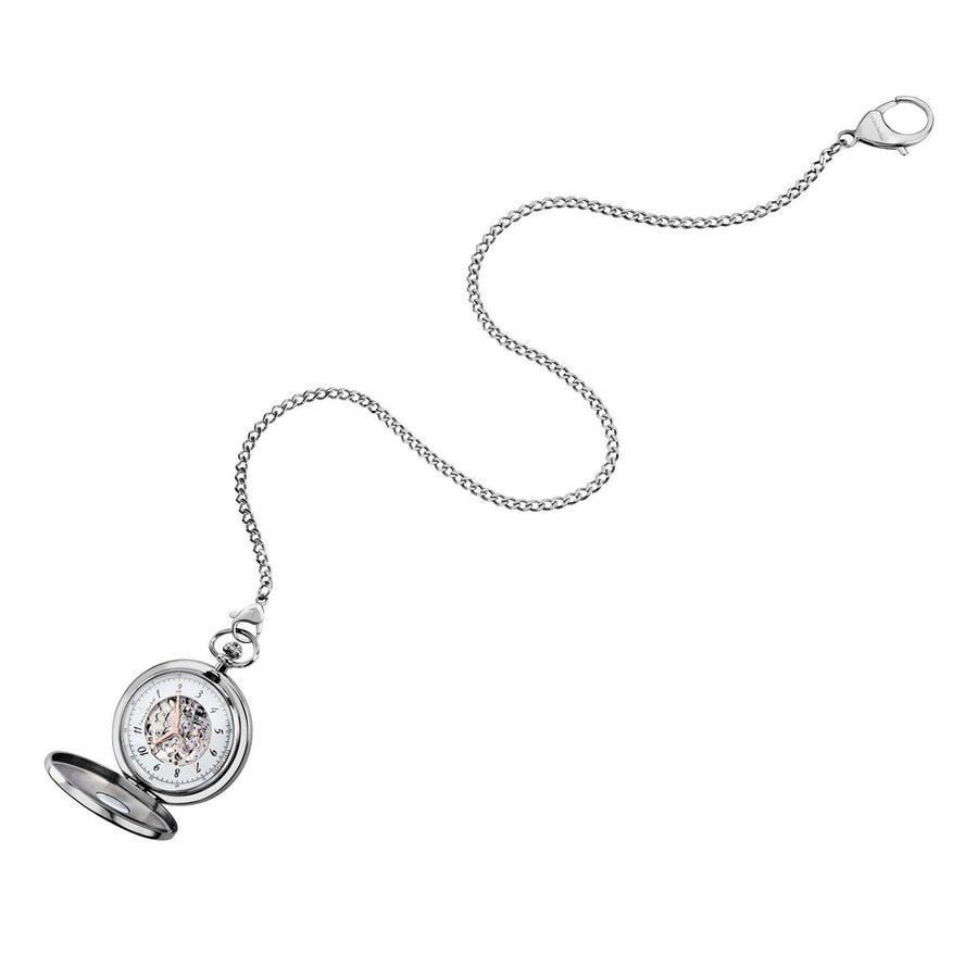 lucien rochat pocket watch boxed mechanical stainless steel