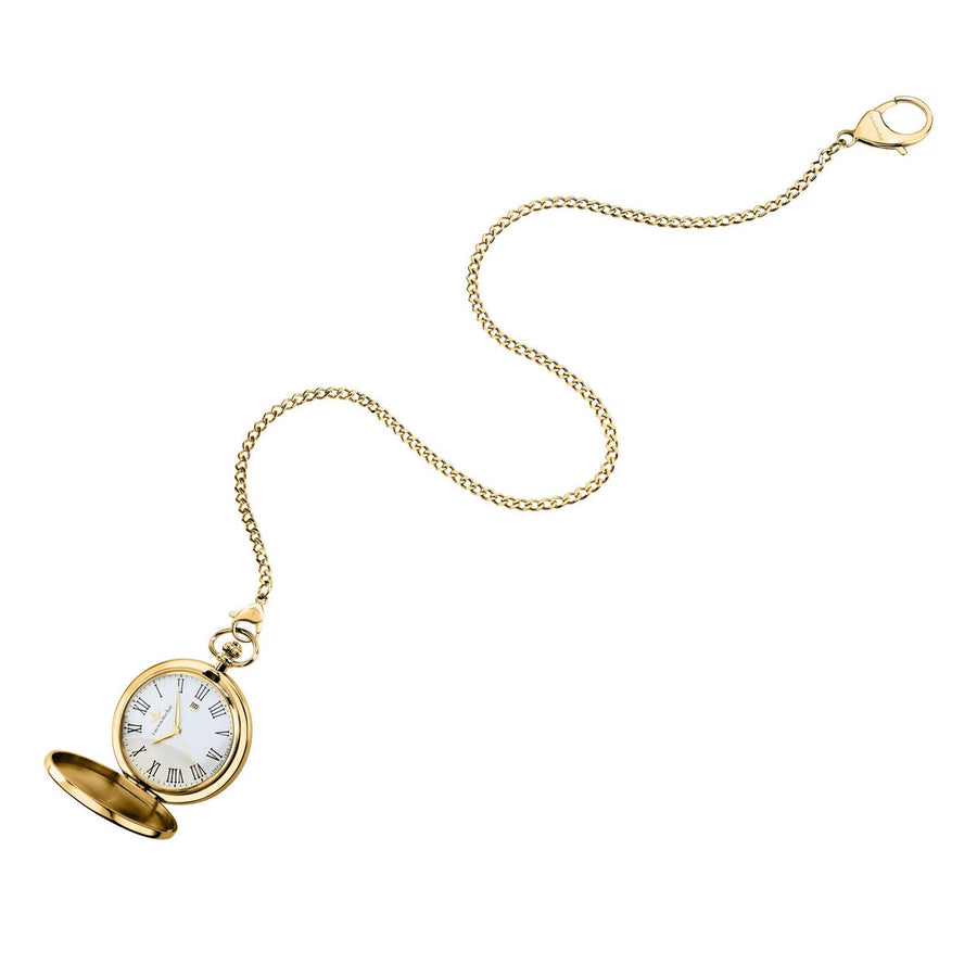 lucien rochat pocket watch and gift box mechanical gold plated