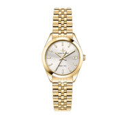 lucien rochat ladies quartz gold plated silver dial bracelet watch