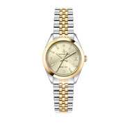 lucien rochat ladies quartz two tone white dial bracelet watch