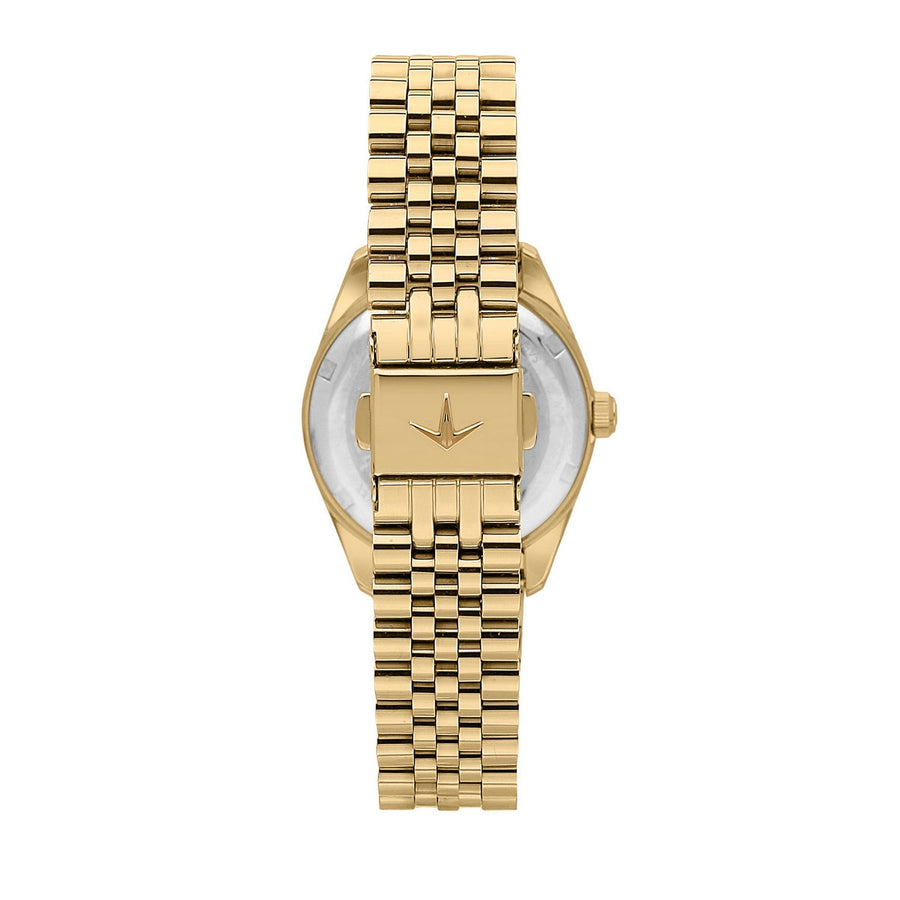 lucien rochat ladies quartz gold plated silver dial bracelet watch