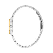 lucien rochat ladies quartz two tone white dial bracelet watch
