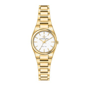 lucien rochat ladies quartz gold plated white dial bracelet watch