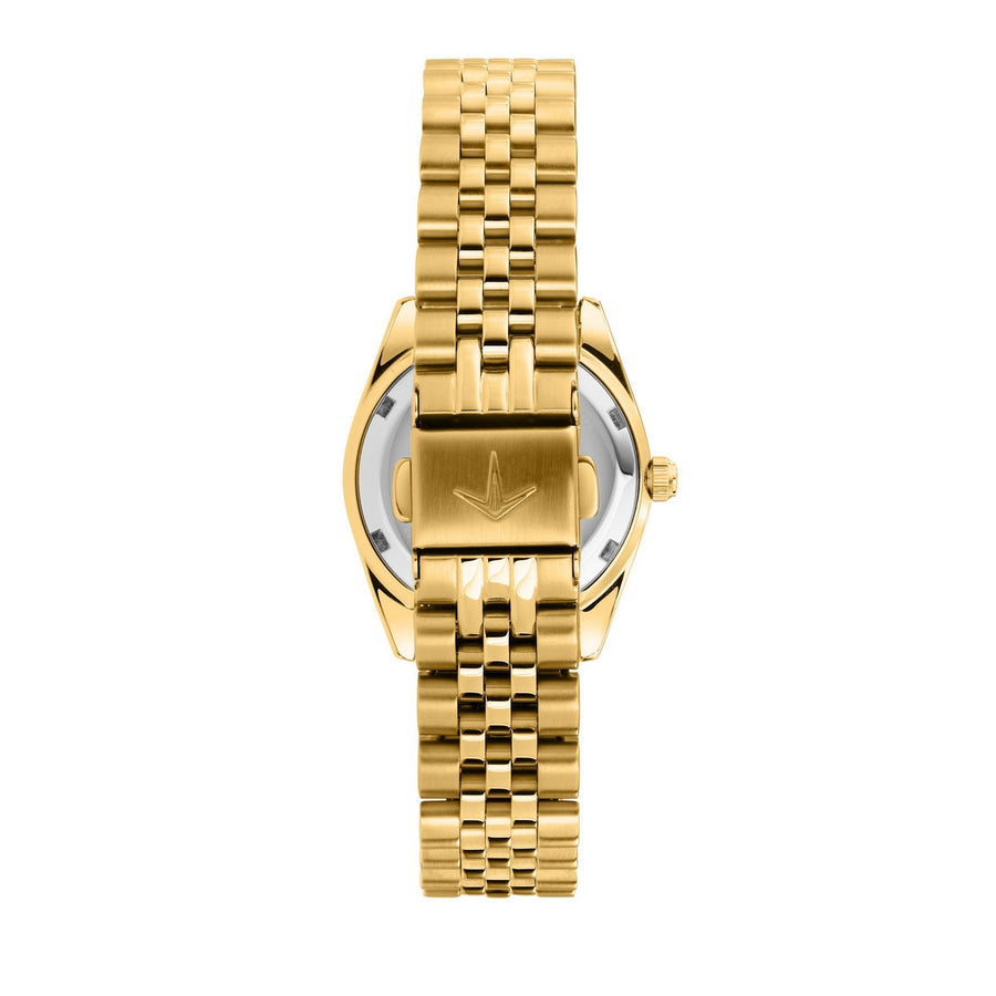 lucien rochat ladies quartz gold plated silver dial bracelet watch