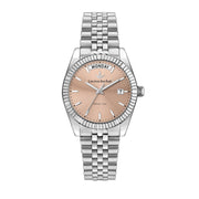 lucien rochat ladies quartz stainless steel pink dial bracelet watch
