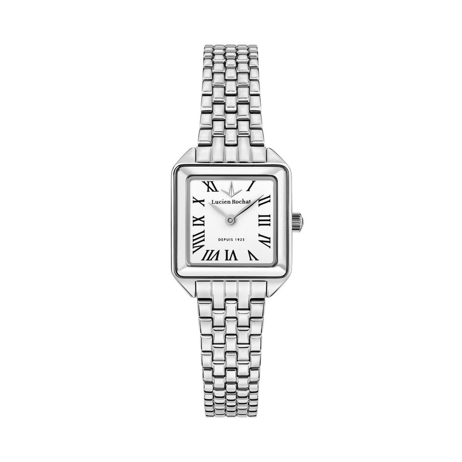 lucien rochat ladies quartz stainless steel white dial bracelet watch