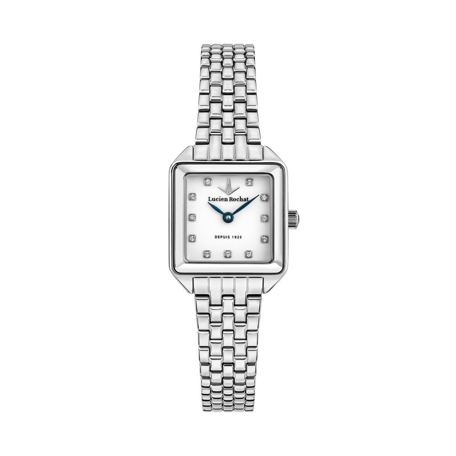 lucien rochat ladies quartz stainless steel white dial bracelet watch