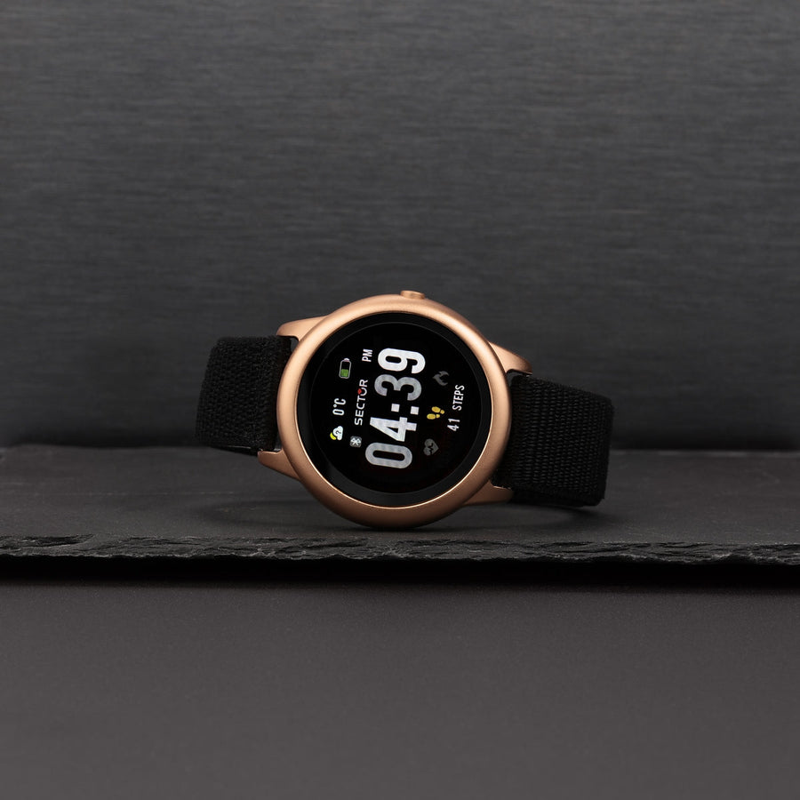sector s-01 smart 45.5mm digital black nylon strap