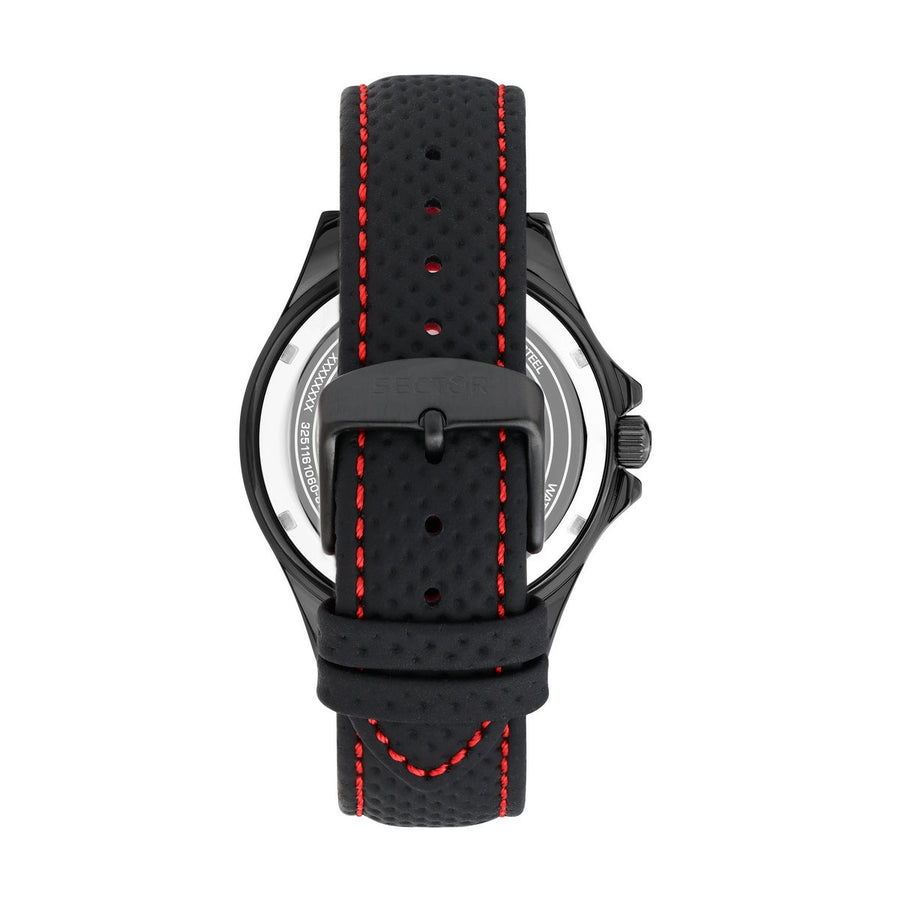 sector 230 43mm 3h black dial black st