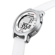 sector ex-27 43mm digital white dial white st