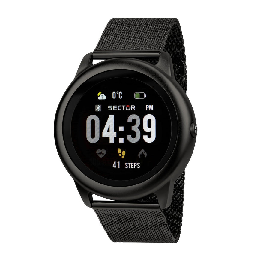 sector multi function smart watch s-01 ip black mesh bracelet