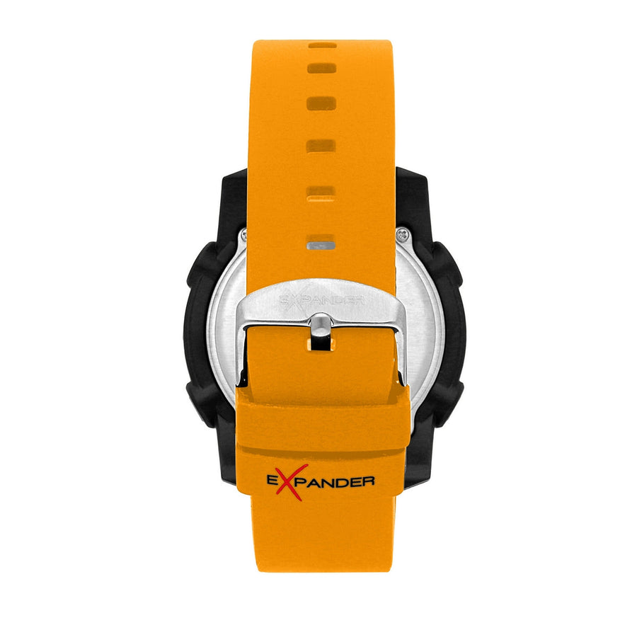 sector expander ex-38 45mm digital orange silicone strap watch