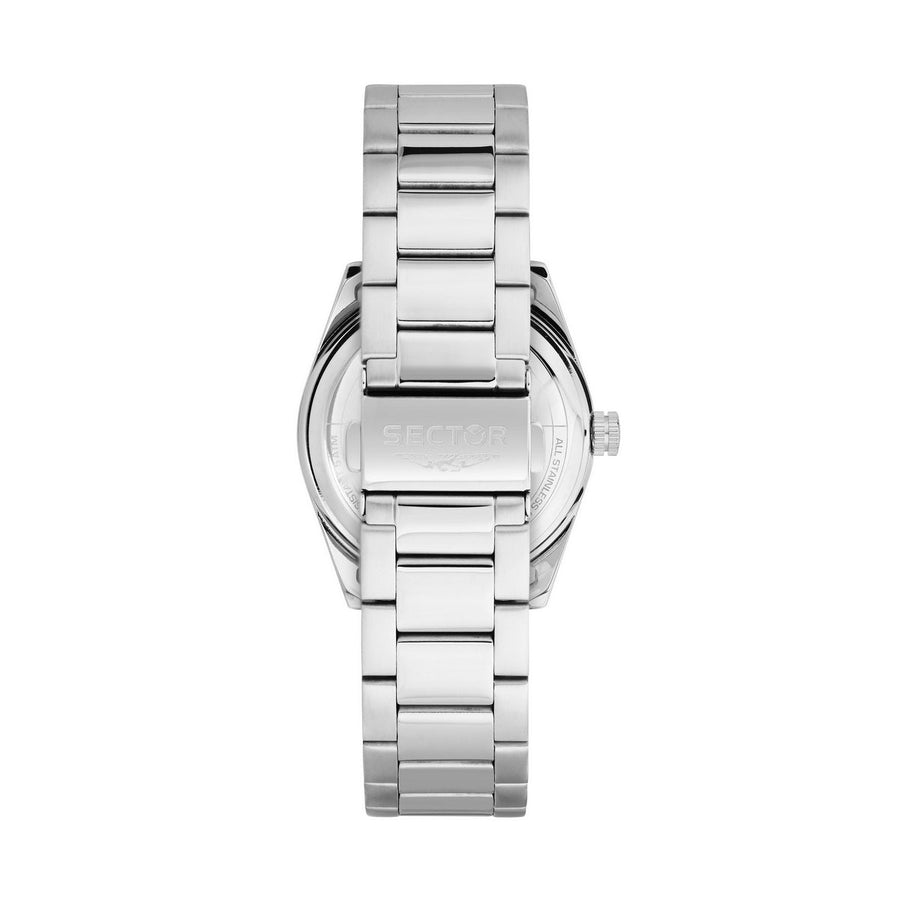 sector no limits 240 37mm 3h white dial stainless steel bracelet watch