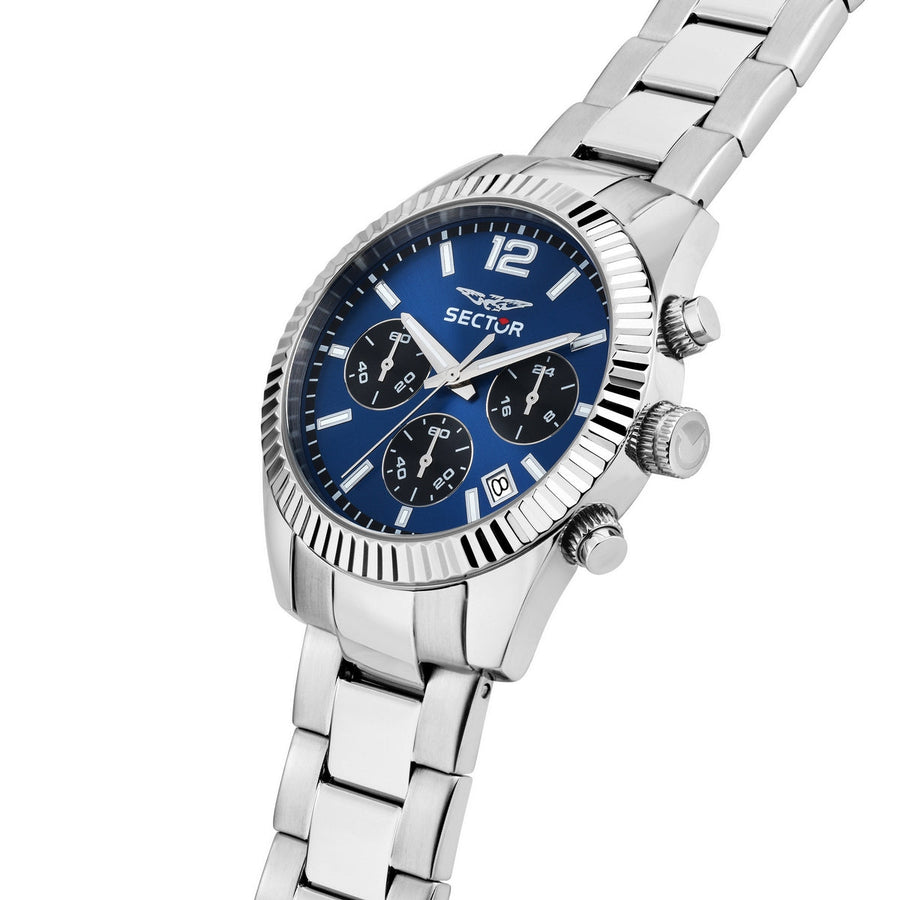 sector 240 39mm chrono blue dial stainless steel bracelet