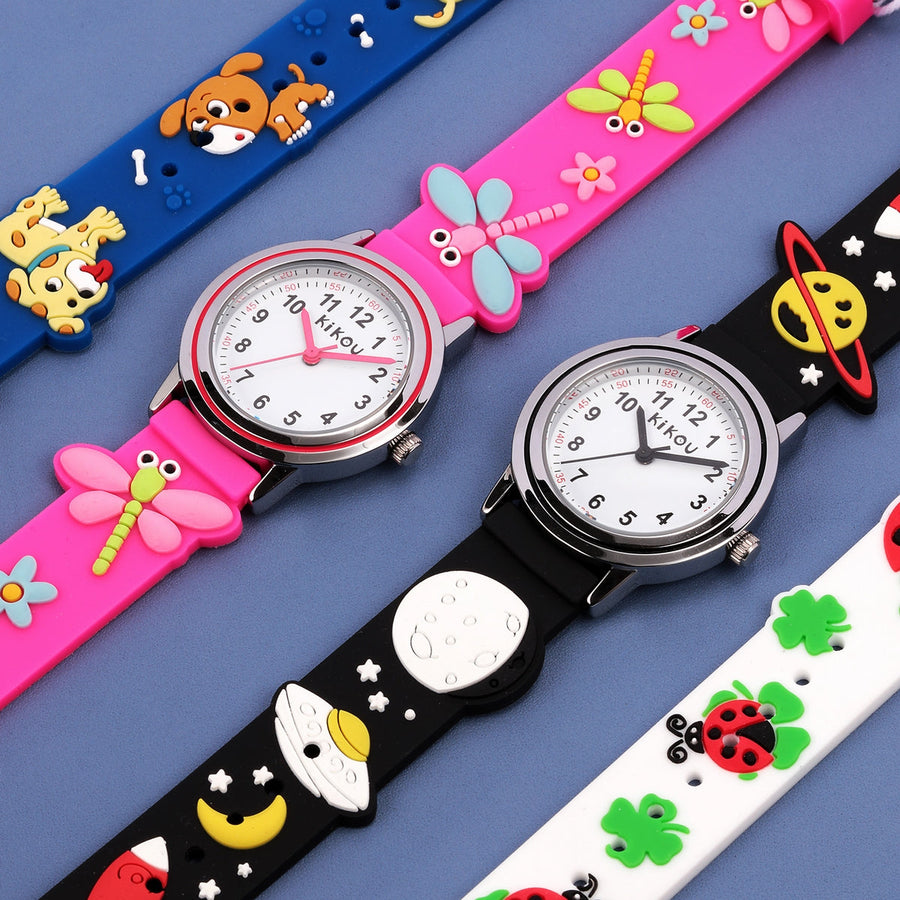 kikou hobby 28mm  white dial fuchsia pvc strap