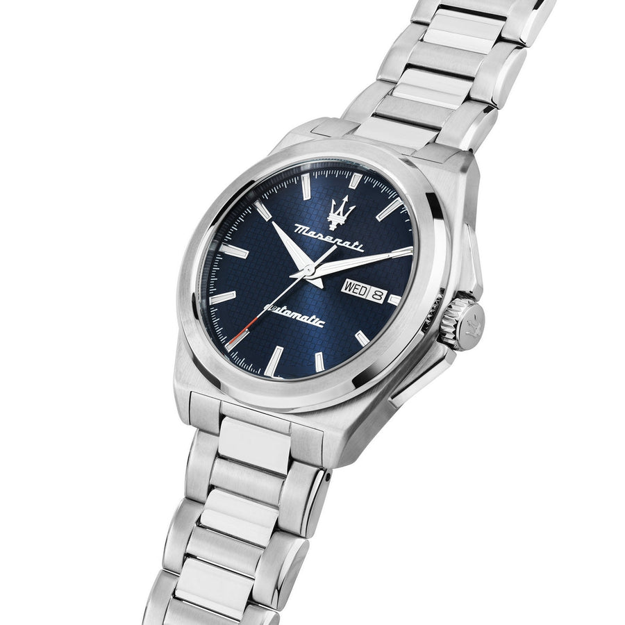 maserati velocita 41mm auto 3h blu dial stainless steel bracelet