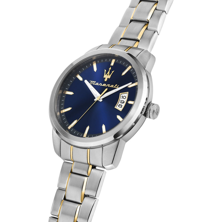 maserati succeso 42mm 3h blu+gun dial stainless steel+yg bracelet