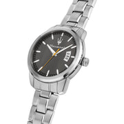 maserati succeso 42mm 3h gray dial stainless steel bracelet