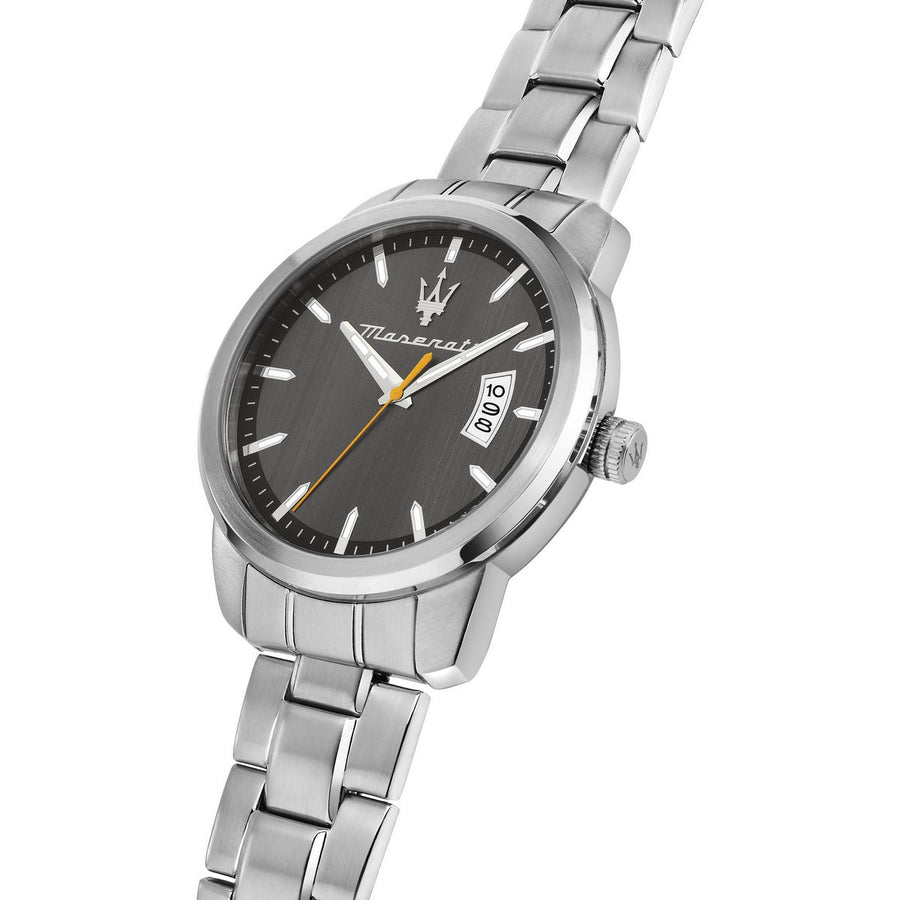 maserati succeso 42mm 3h gray dial stainless steel bracelet