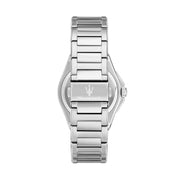 maserati velocit� slim 40mm 3h black+sky blue dial stainless steel bracelet