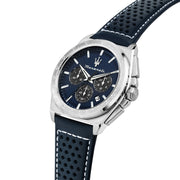 maserati velocita 43mm chrono blue dial blue st
