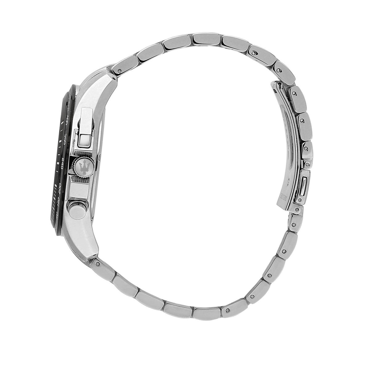 maserati traguardo 45mm chr w/silver dial br ss