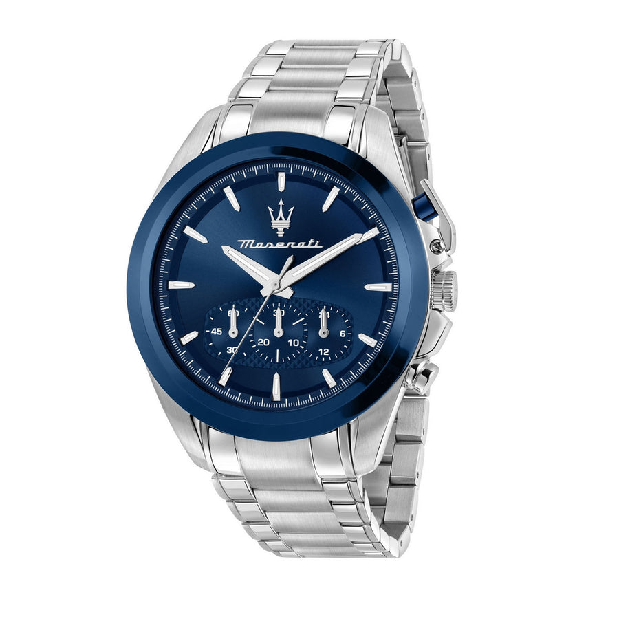 maserati traguardo 43mm chrono ocean blue dia stainless steel bracelet