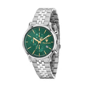 maserati epoca slim 40mm chronograph green dial stainless steel bracelet