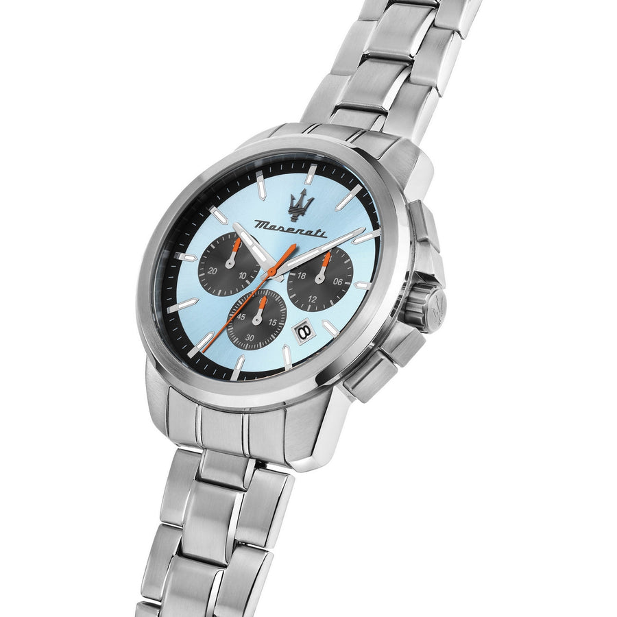 maserati succeso 42mm chr blue dial stainless steel bracelet