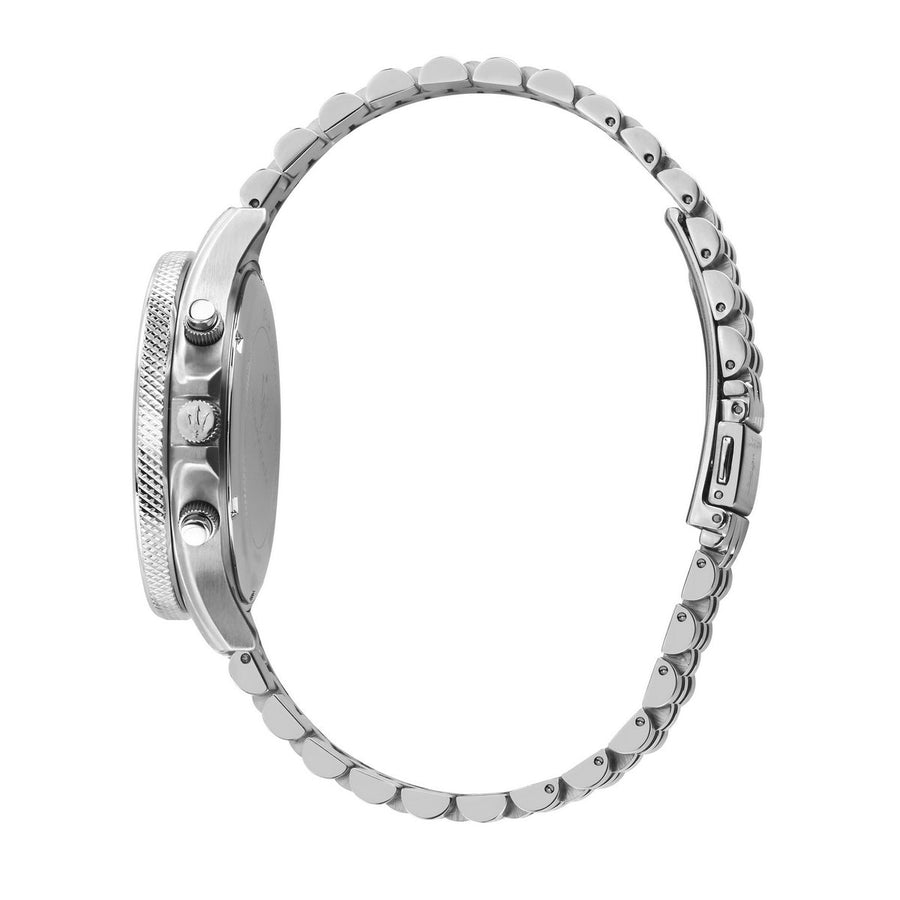 maserati sfida 44mm chronograph blue dial stainless steel bracelet