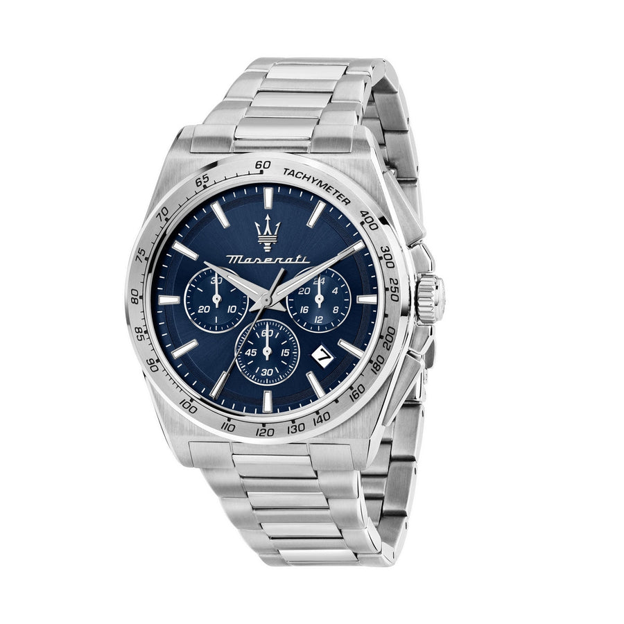 maserati velocita 43mm chrono blue dial stainless steel bracelet