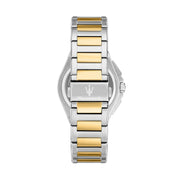 maserati velocit� slim 41mm chrongraph grey dial stainless steel+gold plated bracelet