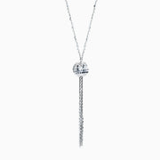 real effect white tassle chain necklace 18"