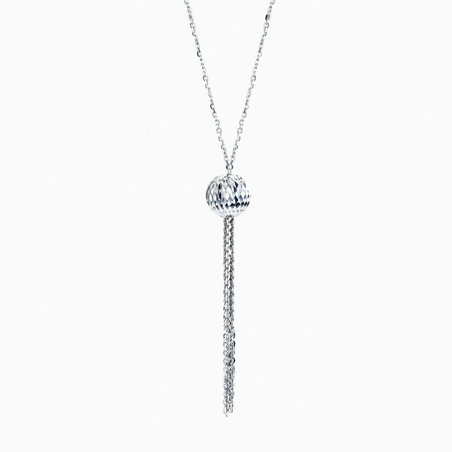 real effect white tassle chain necklace 18"