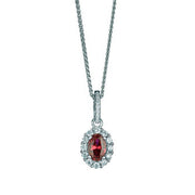 sterling silver pendant with a elegant ruby-like centre stone.