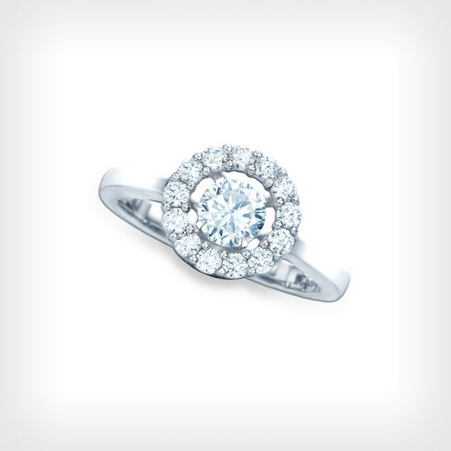 stone-set circle, sterling silver, dancing cz ring. size 52