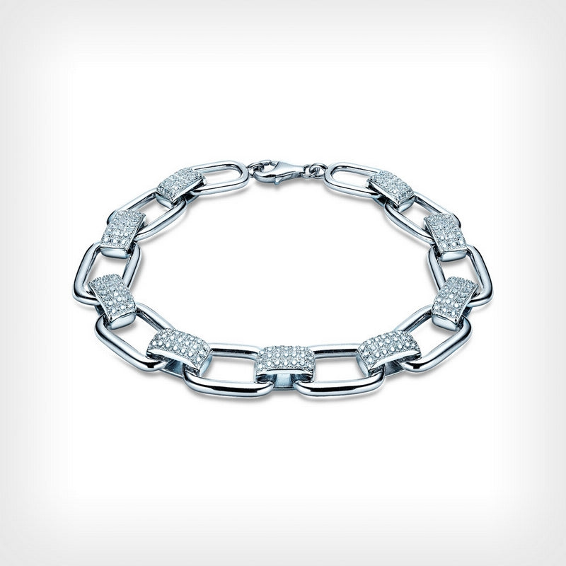 open link stone set bracelet