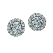 real effect stone set halo effect studs