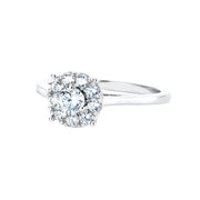 real effect stone set cluster ring o