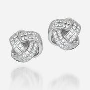petite knotted bundle of zirconia gemstones in fine sterling silver