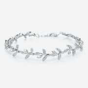 elegant floral bracelet with fine sterling silver and zirconia gemstones