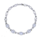 real effect oval stone set bracelet