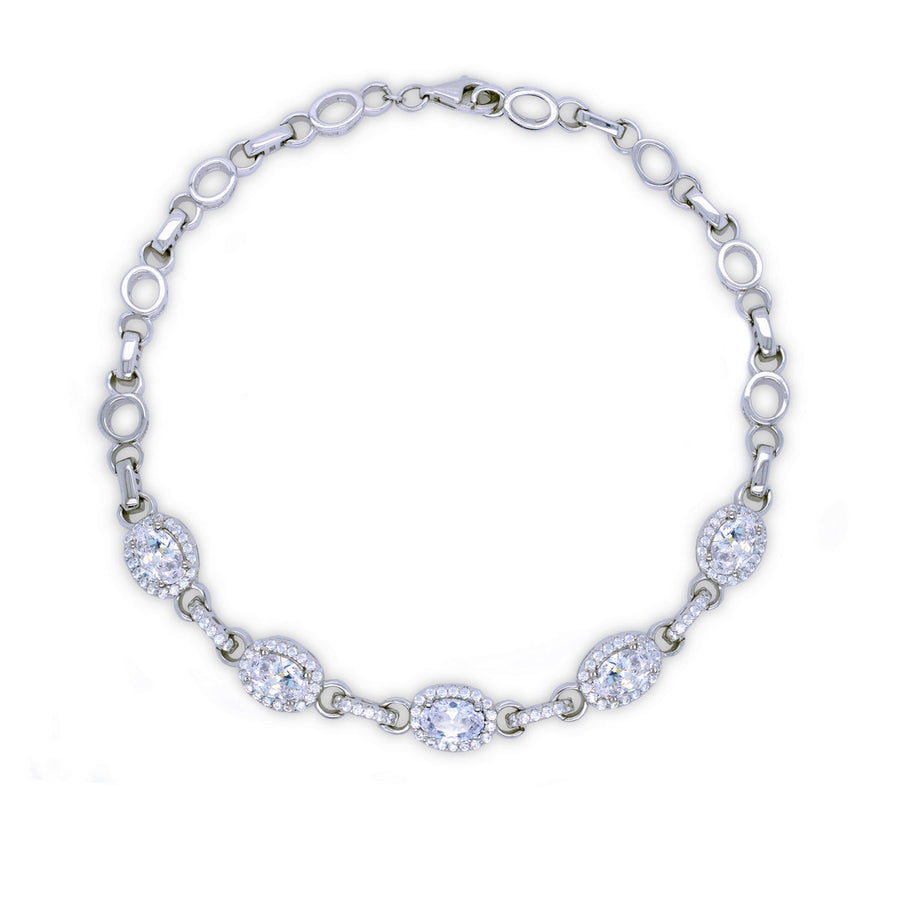 real effect oval stone set bracelet