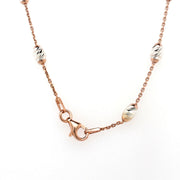 45cm rose and white colour moon shape necklace