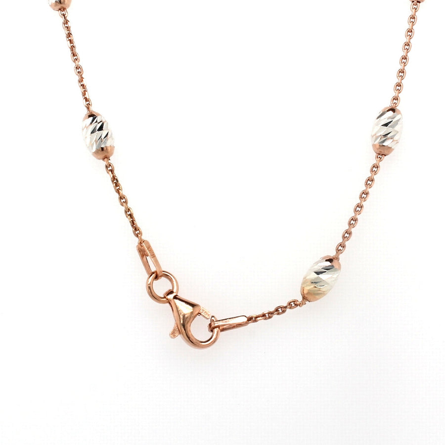 45cm rose and white colour moon shape necklace