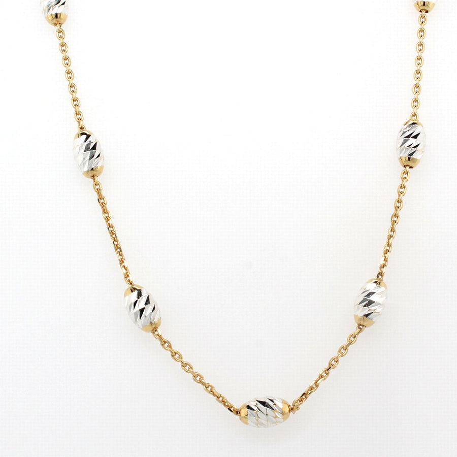 45cm yellow and white colour moon shape necklace