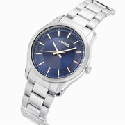 lorus quartz ladies stainless steel blue dial bracelet watch