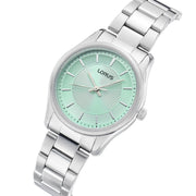 lorus quartz ladies stainless steel teal dial bracelet watch