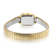 lorus quartz ladies gold plated white dial expander bracelet watch